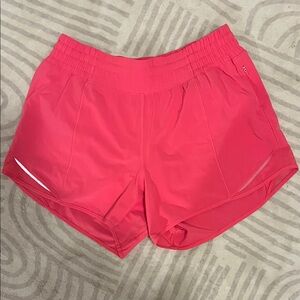 Lululemon Hotty Hot High-Rise 4inch Coral Pink Shorts